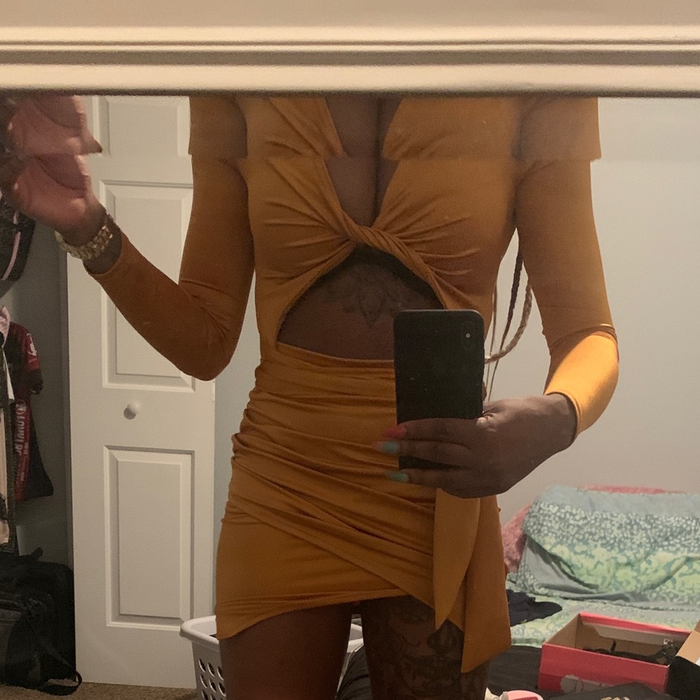 Mustard Mini Dress